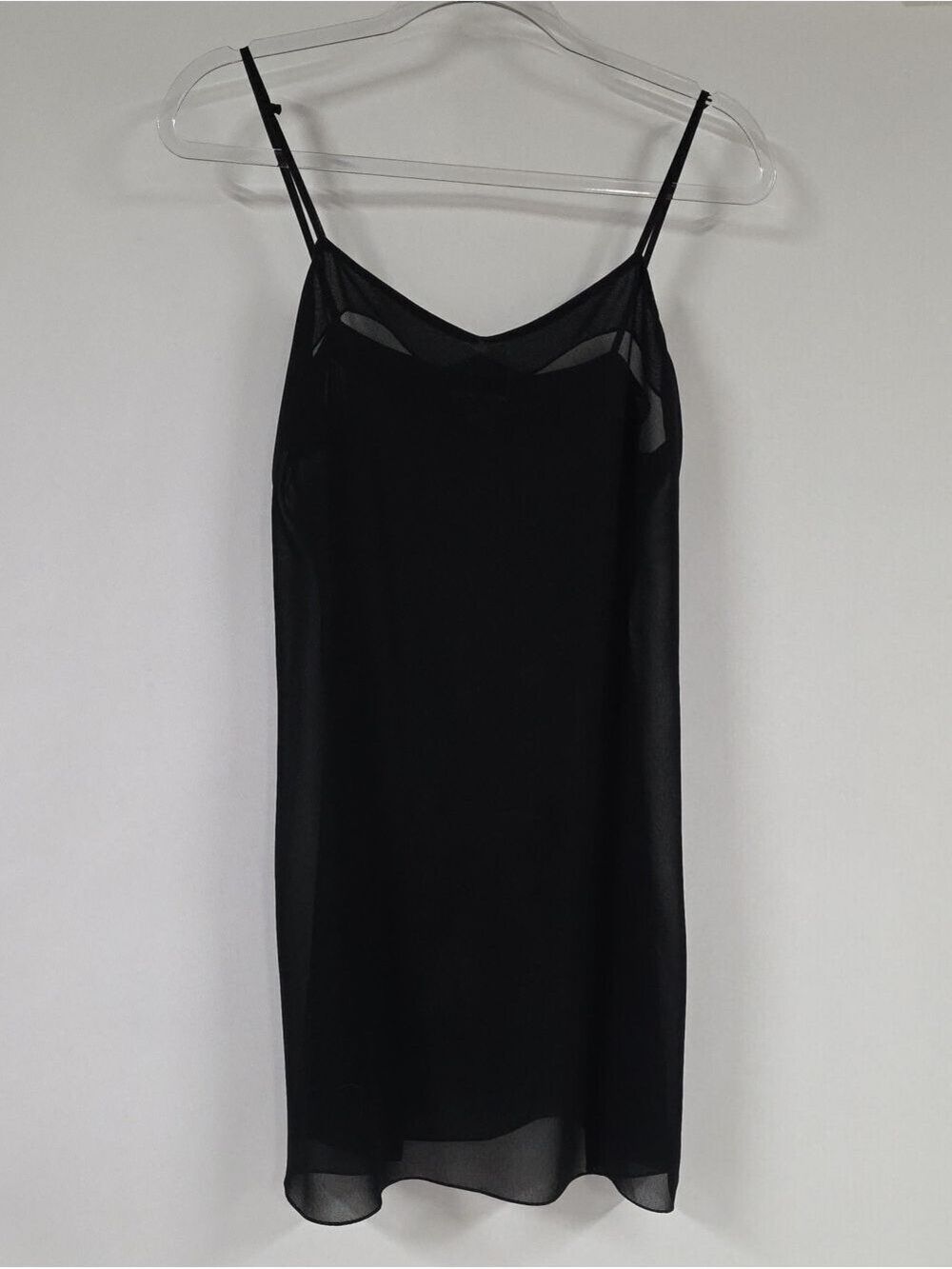 Banana Republic Black Sheer Camisole Lingerie, Adj. Straps, Babydoll, Sz Med
